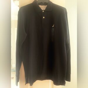 Nautica Black Long Sleeve Men’s Small Polo “True Deck Shirt” - NWT